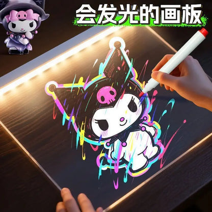Luminous Fluorescent Drawing Board DIY Plug-In Learning Acrylic Display Board Memo Message Erase Board Decora Night Lights